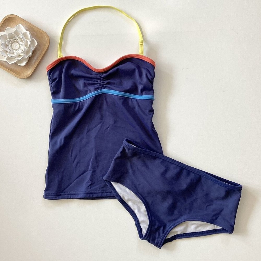 Johnnie B Blue Halter Tankini